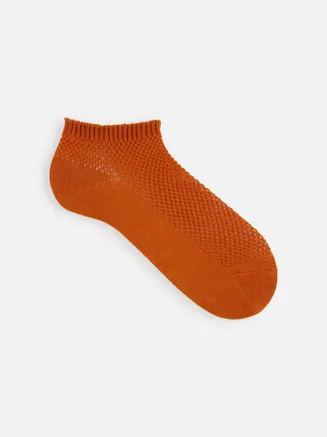 【表糸綿100％】メッシュちょい長ショートソックス