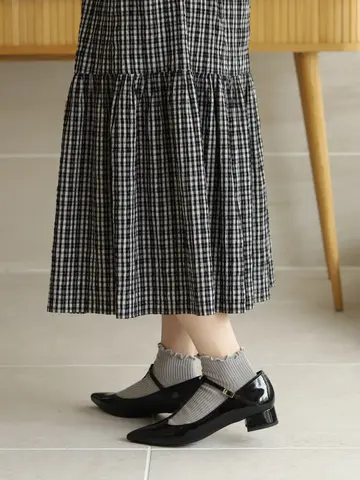 メロウ1×1リブショートソックス
