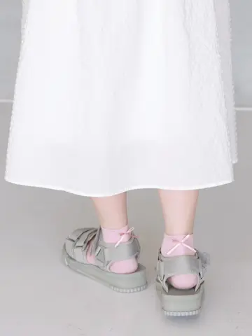 プチリボン付きゴム長ショートソックス