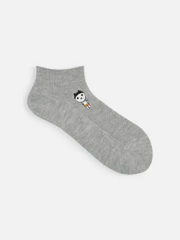 岡山限定 OH!くん刺繍1×1リブショートソックス