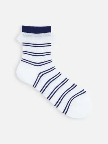 フリルボーダーショートソックス