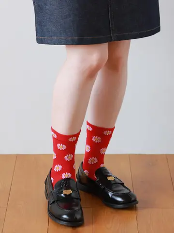 【冷感ドライ】マーガレットメッシュショートソックス
