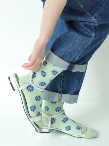【冷感ドライ】マーガレットメッシュショートソックス