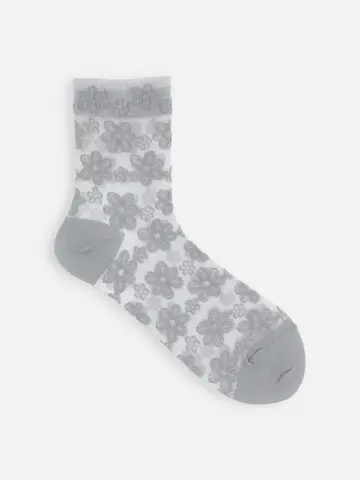 チュールレースフラワーショートソックス