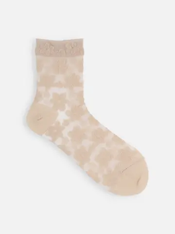 チュールレースフラワーショートソックス