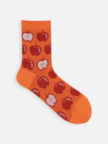 たっぷりアップルジャカードショートソックス