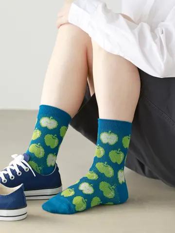 たっぷりアップルジャカードショートソックス