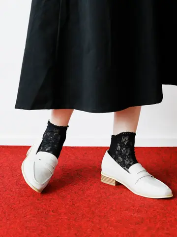 縫製レースショートソックス