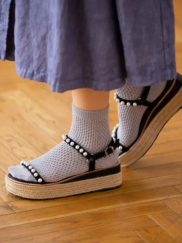 クロシェメッシュショートソックス