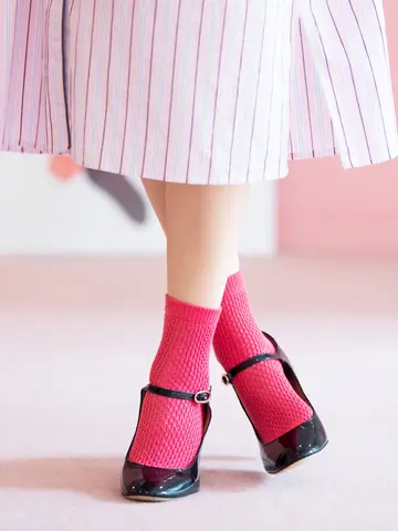 クロシェメッシュショートソックス