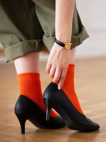 クロシェメッシュショートソックス