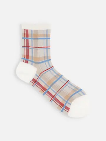 マドラスチェックショートソックス