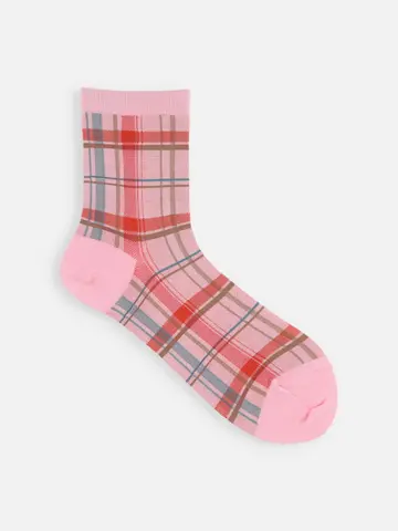 マドラスチェックショートソックス