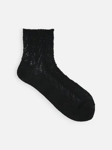 【表糸リネン100％】ピュアリネンメッシュヘリンボーンショートソックス