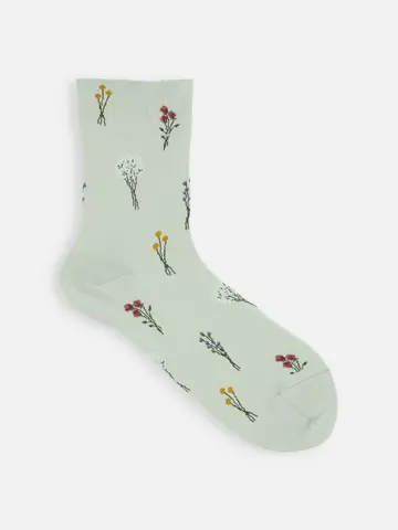 ドライフラワー柄ショートソックス