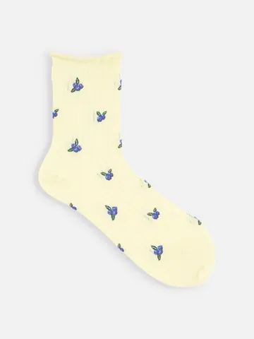 【さらっと冷感】メッシュブルーベリーロークルー