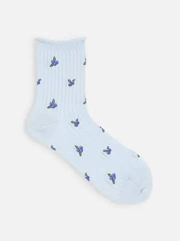 【さらっと冷感】メッシュブルーベリーロークルー