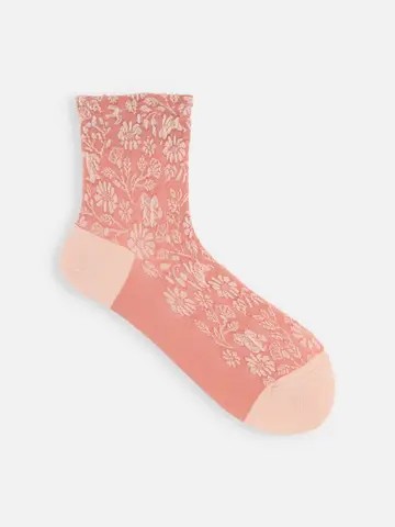 動物とお花柄フロートショートソックス