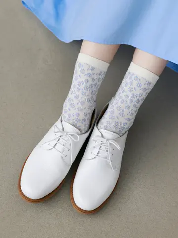 ガーゼ調マーガレットショートソックス