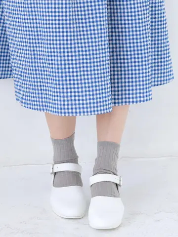 【WEB限定】薄手6×2リブショートソックス