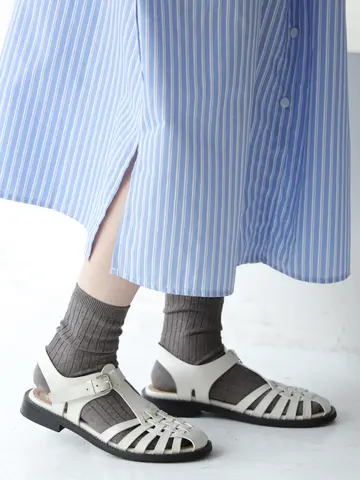 【WEB限定】薄手6×2リブショートソックス