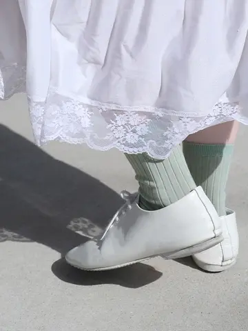 【WEB限定】薄手6×2リブショートソックス