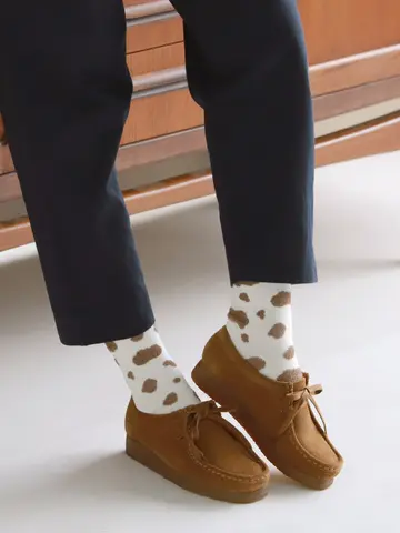 モール牛柄ショートソックス