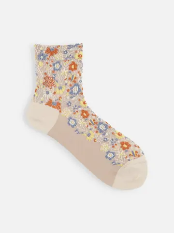 フロートボタニカル総柄ショートソックス