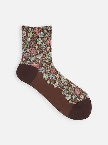 フロートボタニカル総柄ショートソックス