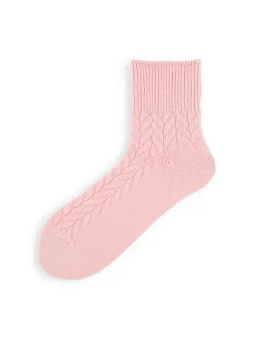 【毛混】ヘリンボーン柄ショートソックス