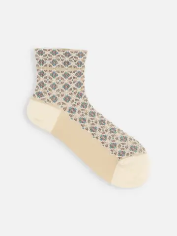 ソフトコットン フロートジオメトリックショートソックス