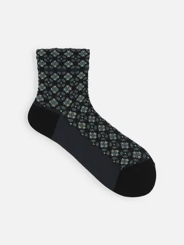 ソフトコットン フロートジオメトリックショートソックス