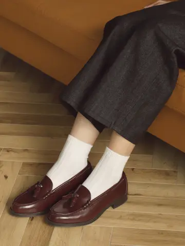 【定番】太リブショートソックス