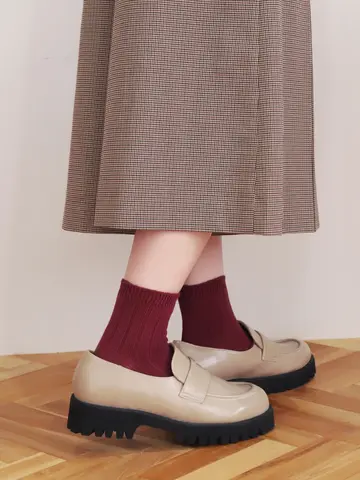 【定番】太リブショートソックス