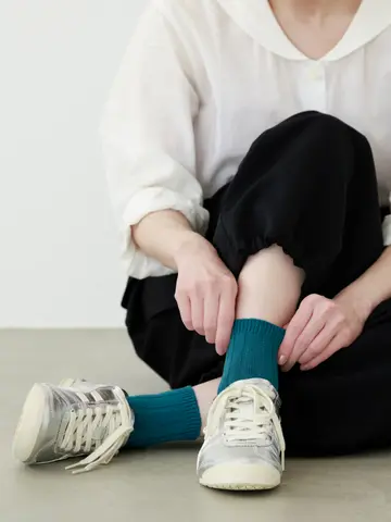 【定番】太リブショートソックス