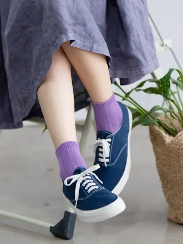 【定番】太リブショートソックス