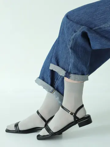 【定番】ゴム長無地ショートソックス