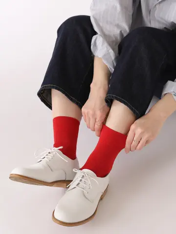 【定番】ゴム長無地ショートソックス