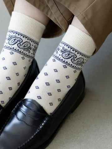 ペイズリー柄ショートソックス