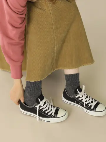 ラムウールリブベタショートソックス