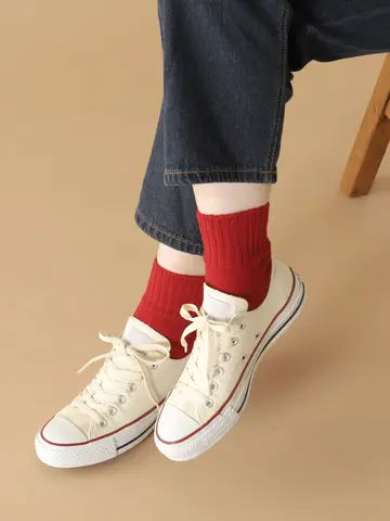 ラムウールリブベタショートソックス