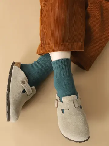 ラムウールリブベタショートソックス