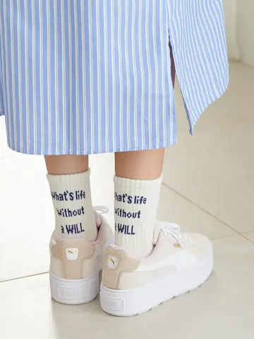 メッセージロゴショートソックス