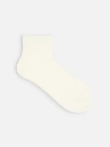 毛混無地ベタショートソックス
