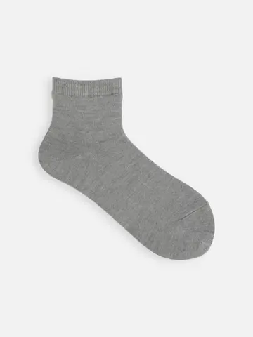 毛混無地ベタショートソックス