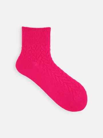 毛混ヘリンボーン柄ソックス