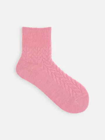 毛混ヘリンボーン柄ソックス