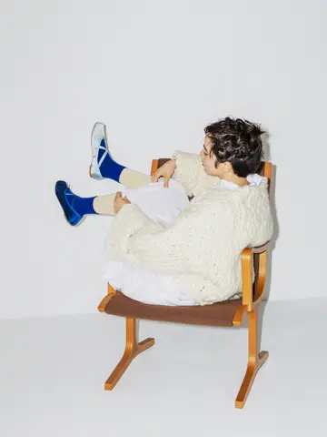 毛混ヘリンボーン柄ソックス