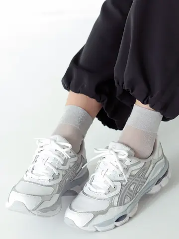 透けラメゴム長ショートソックス