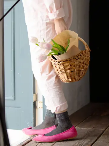 透けラメゴム長ショートソックス